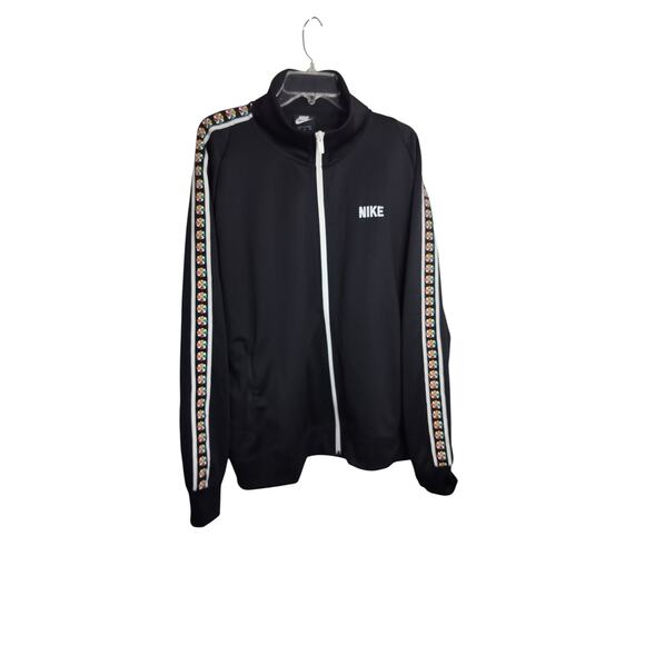 M724) Nike Men's Black Taped Pinwheel Full Zip Warm Up Track Jacket Size XXL - Picture 1 of 9